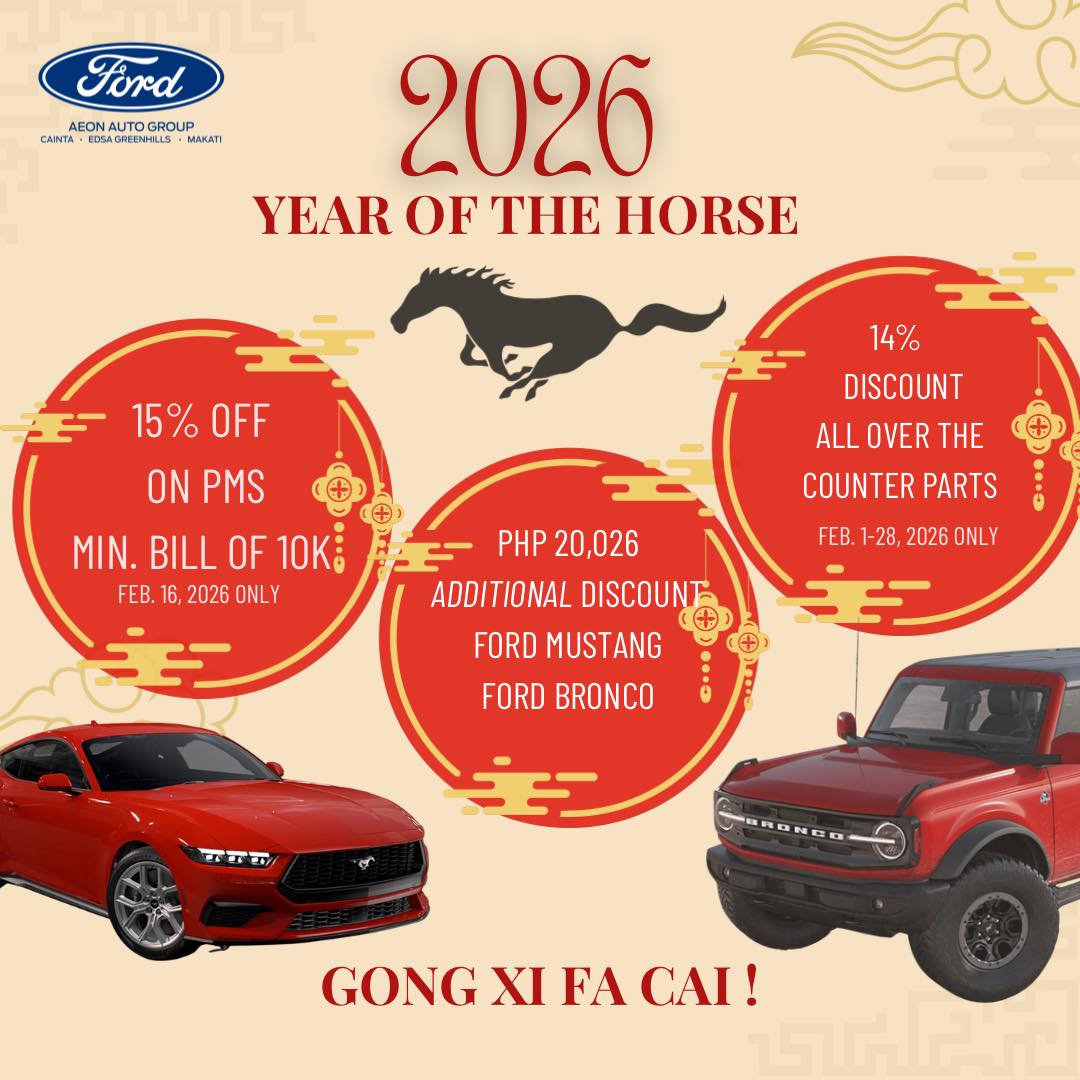 CHINESE NEW YEAR PROMO –FEBRUARY 16, 2026 ONLY (MONDAY) for all aeon auto group